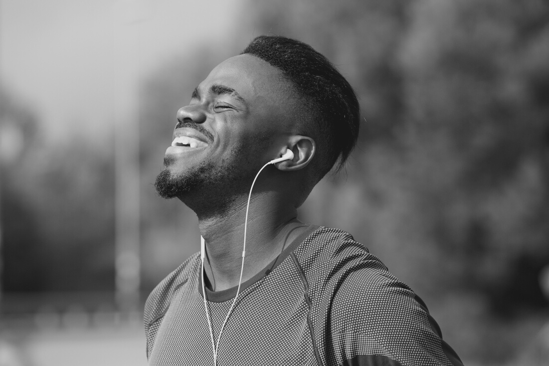 Happy Young Black Man Laughing 